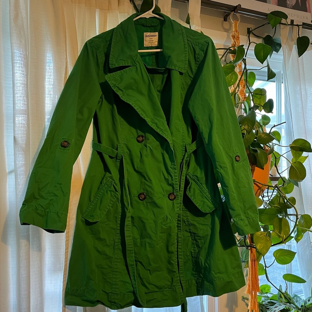 Old Navy Green Trench coat